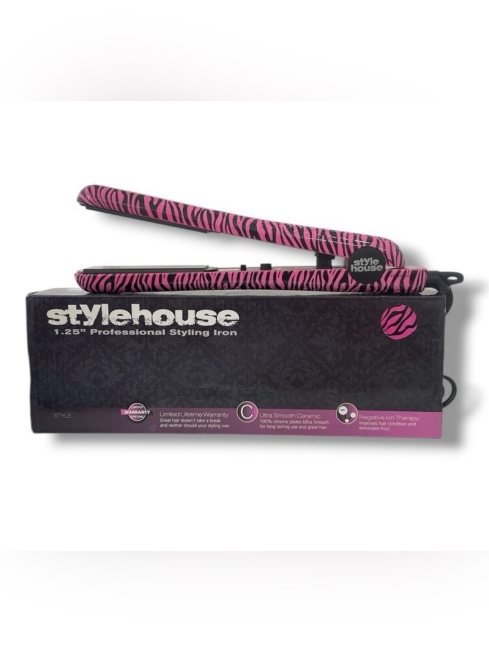 1.25” Pink Zebra Flat Iron